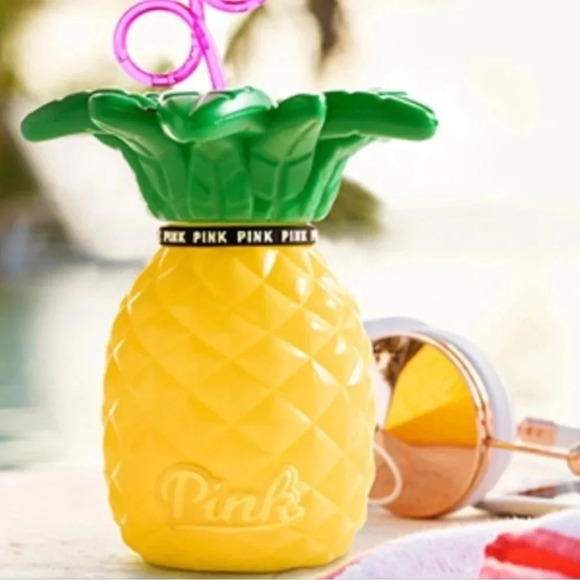 Victoria’s Secret Pink Summer Yellow Pineapple Reusable Party Drink Cup 27 oz OS - Picture 1 of 2